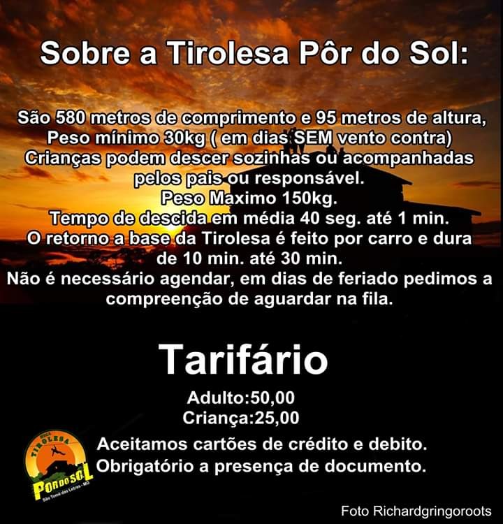 Tirolesa Por Do Sol